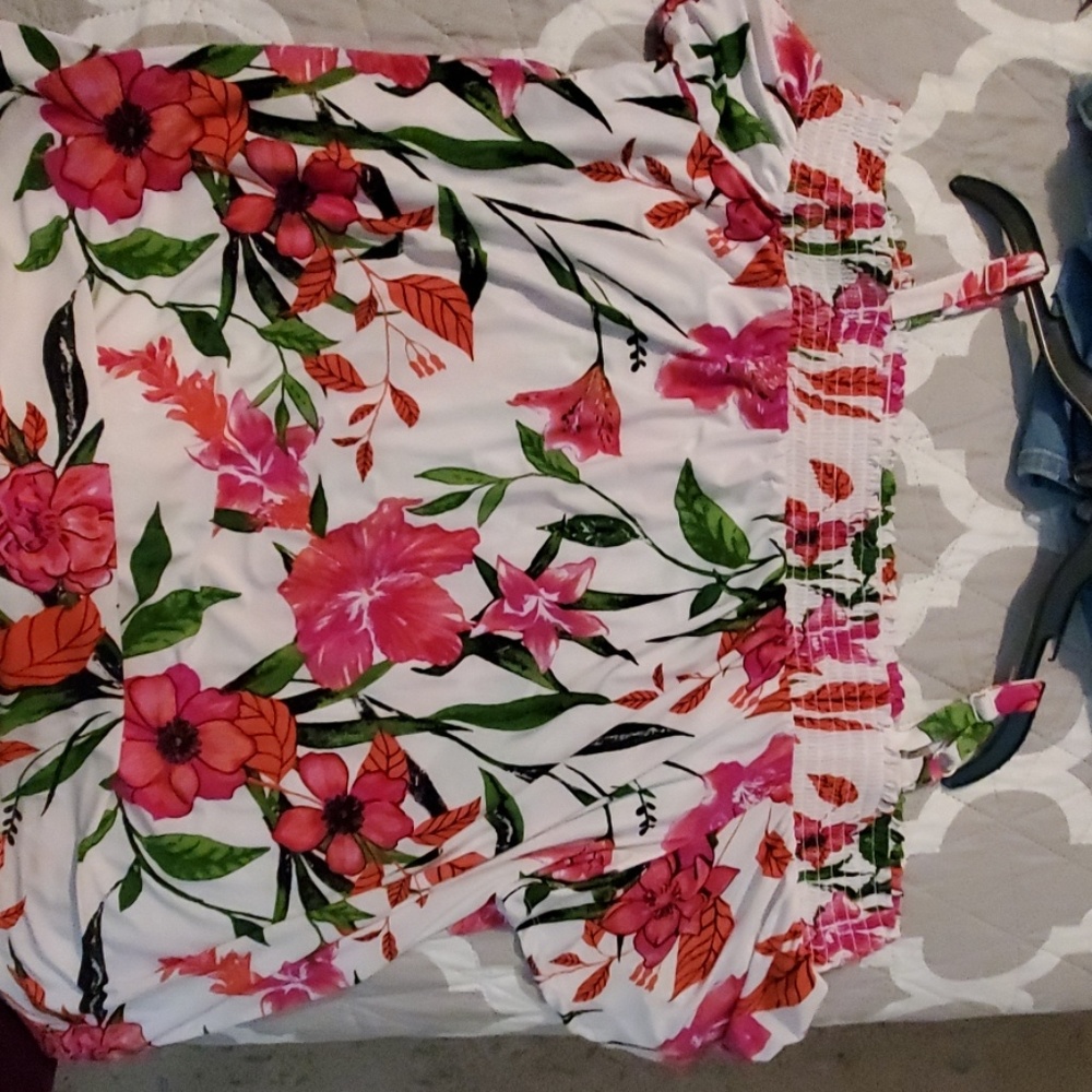 White and flower blouse